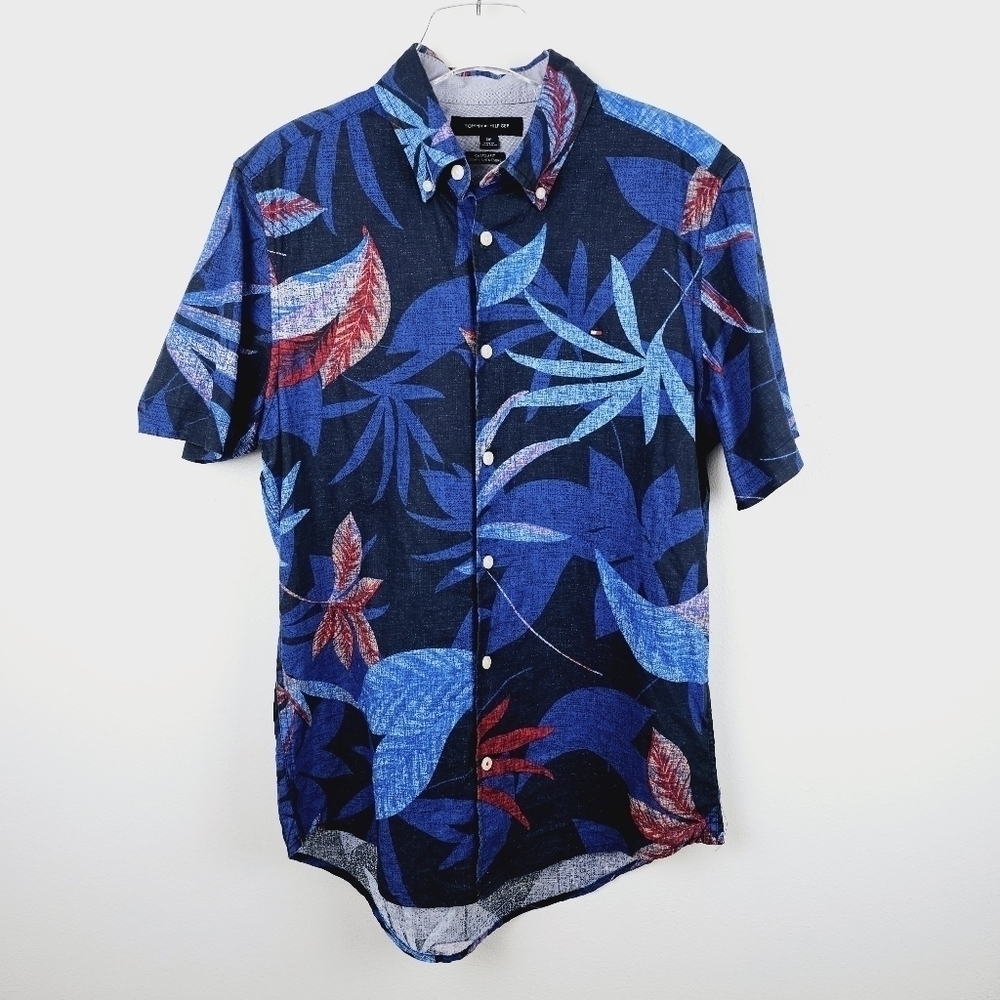 Tommy Hilfiger Men's Linen Blend Button Front Shirt, size Small